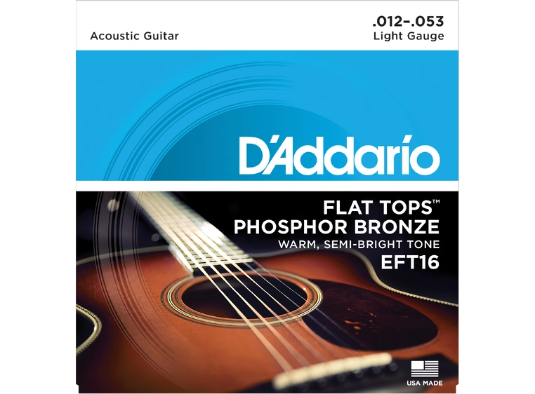 D'Addario EFT16 Phos.Bronze. Flat Top (012-053) 